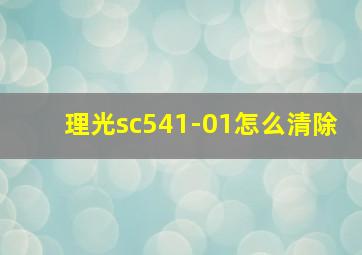 理光sc541-01怎么清除