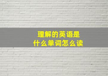 理解的英语是什么单词怎么读