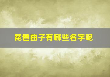 琵琶曲子有哪些名字呢