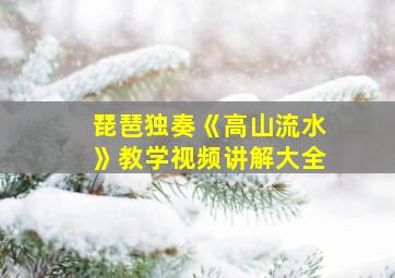 琵琶独奏《高山流水》教学视频讲解大全