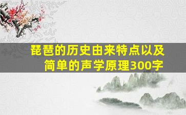 琵琶的历史由来特点以及简单的声学原理300字