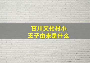 甘川文化村小王子由来是什么