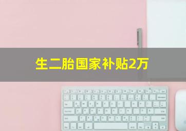 生二胎国家补贴2万