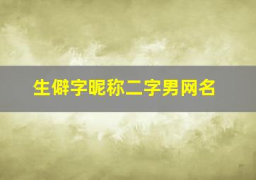 生僻字昵称二字男网名