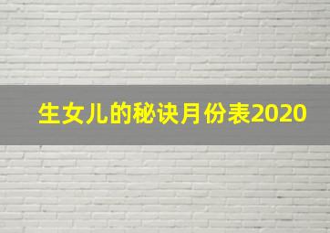 生女儿的秘诀月份表2020