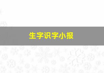 生字识字小报