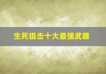 生死狙击十大最强武器