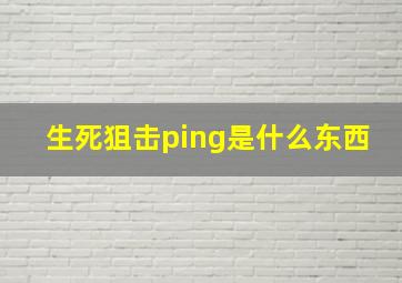 生死狙击ping是什么东西