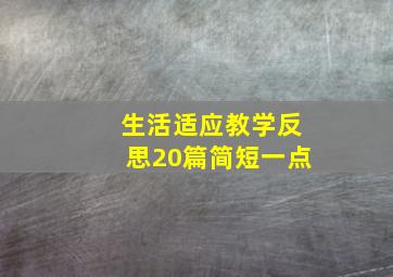 生活适应教学反思20篇简短一点