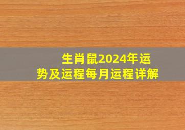 生肖鼠2024年运势及运程每月运程详解