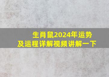 生肖鼠2024年运势及运程详解视频讲解一下