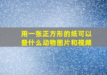 用一张正方形的纸可以叠什么动物图片和视频