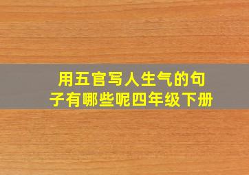 用五官写人生气的句子有哪些呢四年级下册