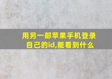 用另一部苹果手机登录自己的id,能看到什么