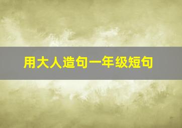 用大人造句一年级短句