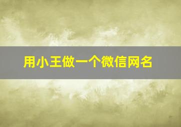 用小王做一个微信网名