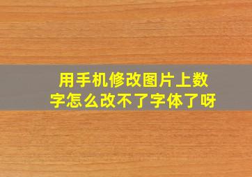 用手机修改图片上数字怎么改不了字体了呀