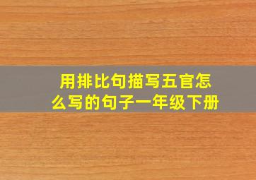 用排比句描写五官怎么写的句子一年级下册