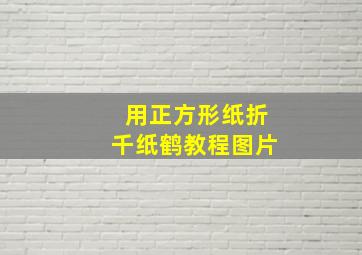 用正方形纸折千纸鹤教程图片