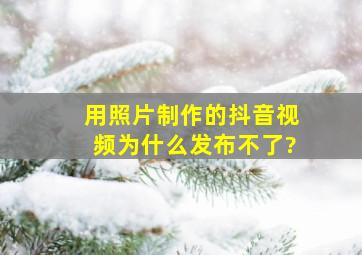 用照片制作的抖音视频为什么发布不了?