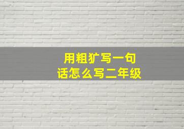 用粗犷写一句话怎么写二年级