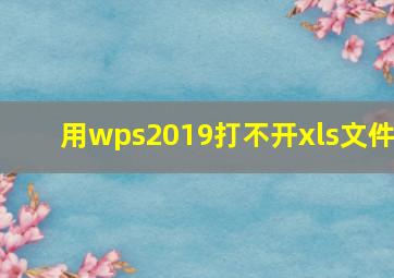 用wps2019打不开xls文件