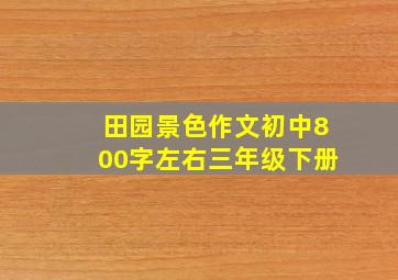 田园景色作文初中800字左右三年级下册