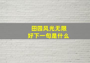 田园风光无限好下一句是什么