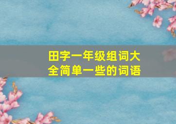 田字一年级组词大全简单一些的词语