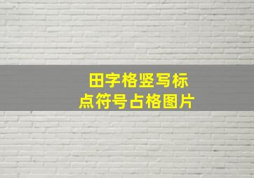 田字格竖写标点符号占格图片