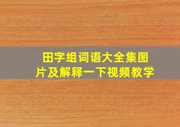 田字组词语大全集图片及解释一下视频教学