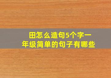 田怎么造句5个字一年级简单的句子有哪些