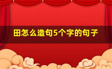 田怎么造句5个字的句子