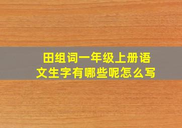 田组词一年级上册语文生字有哪些呢怎么写