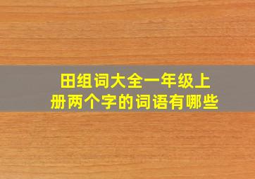 田组词大全一年级上册两个字的词语有哪些