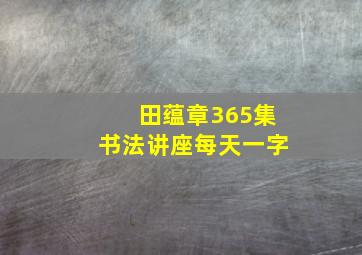 田蕴章365集书法讲座每天一字