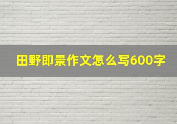 田野即景作文怎么写600字