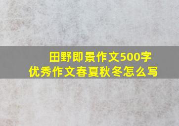 田野即景作文500字优秀作文春夏秋冬怎么写