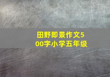 田野即景作文500字小学五年级