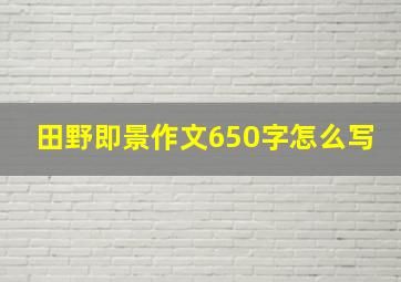 田野即景作文650字怎么写