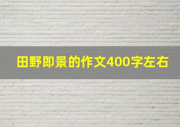 田野即景的作文400字左右