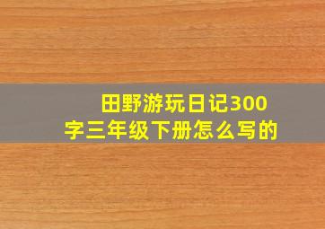 田野游玩日记300字三年级下册怎么写的