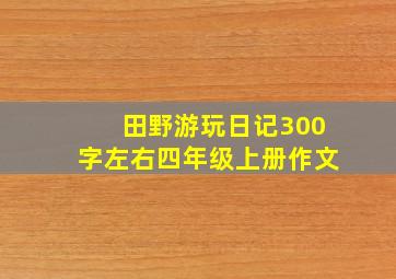 田野游玩日记300字左右四年级上册作文