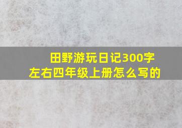 田野游玩日记300字左右四年级上册怎么写的