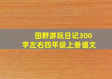 田野游玩日记300字左右四年级上册语文