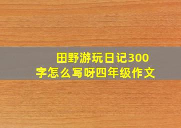 田野游玩日记300字怎么写呀四年级作文