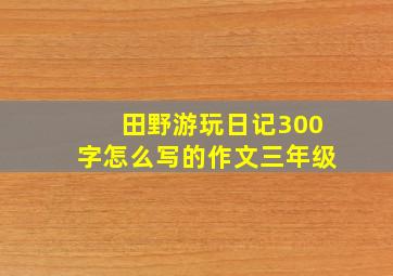 田野游玩日记300字怎么写的作文三年级