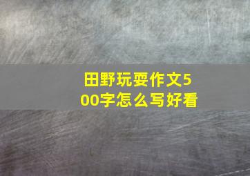 田野玩耍作文500字怎么写好看