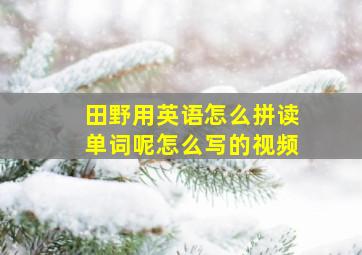 田野用英语怎么拼读单词呢怎么写的视频