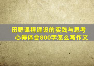 田野课程建设的实践与思考心得体会800字怎么写作文